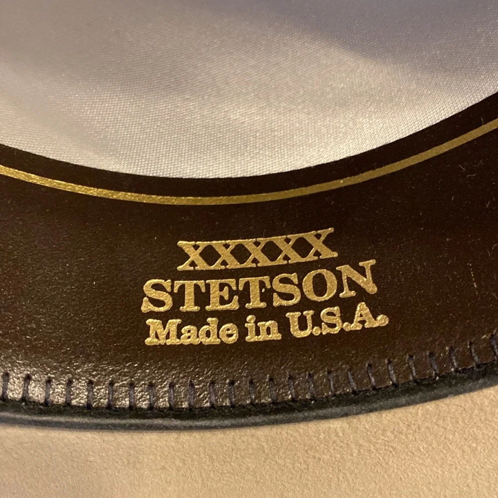 Vintage Stetson D4 Ranch Tan 4” Brim Cowboy Hat Size 7 1/4 MADE in USA PRICE… - Picture 10 of 16